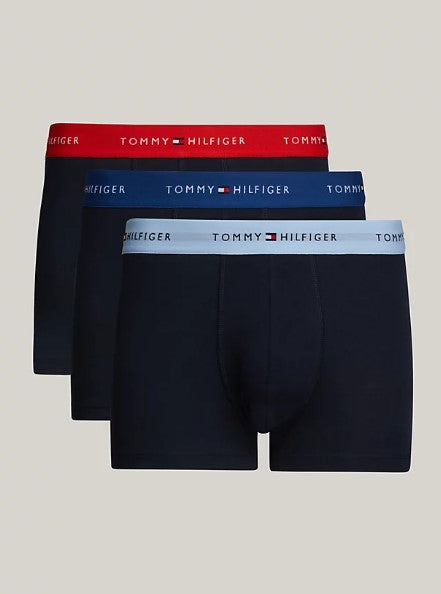 Tommy Hilfiger 3 Pack Cotton Trunk (27630) Red/ Water/ Blue