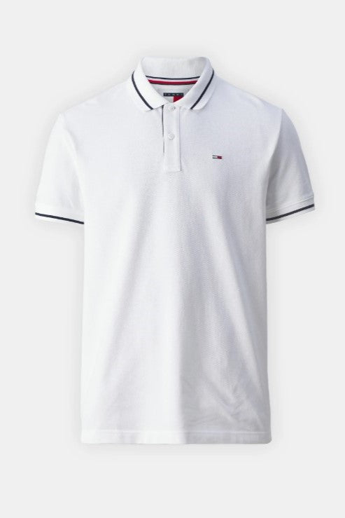 Tommy Jeans Regular Tipping Polo Shirt  White