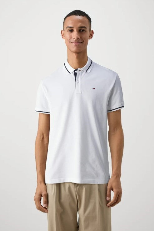 Tommy Jeans Regular Tipping Polo Shirt  White