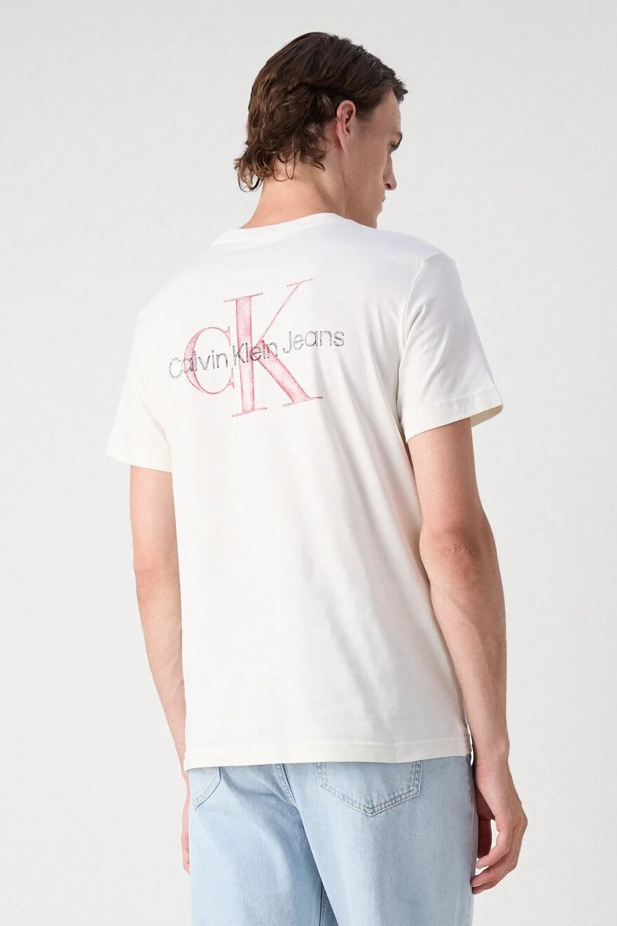 Calvin Klein Textured Monogram Logo Back Print Tee