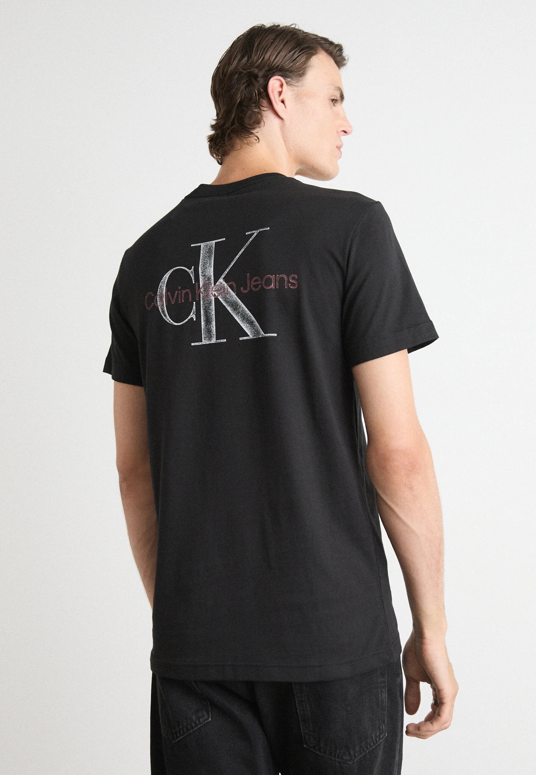 Calvin Klein Textured Monogram Logo Back Print Tee