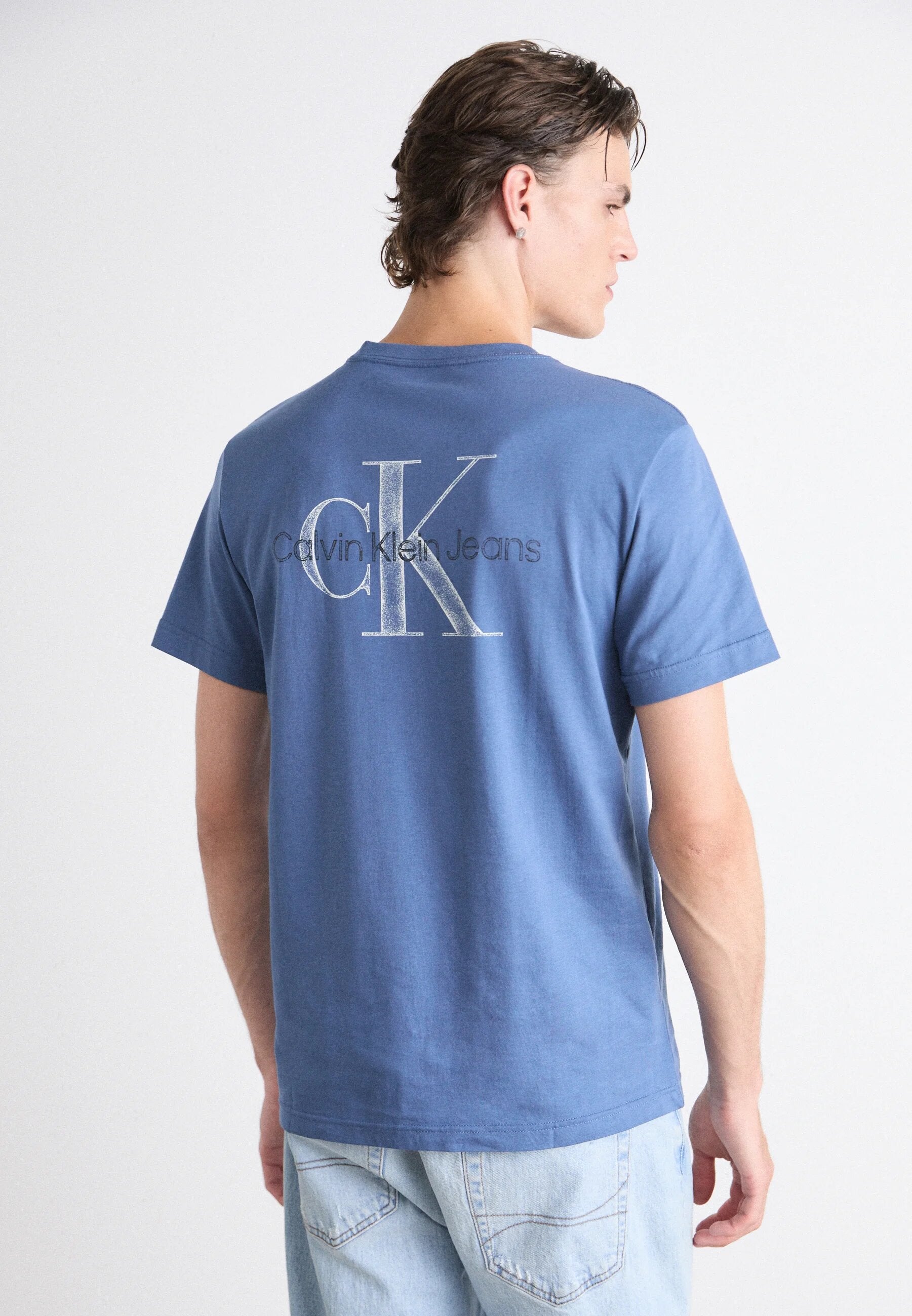 Calvin Klein Textured Monogram Logo Back Print Tee