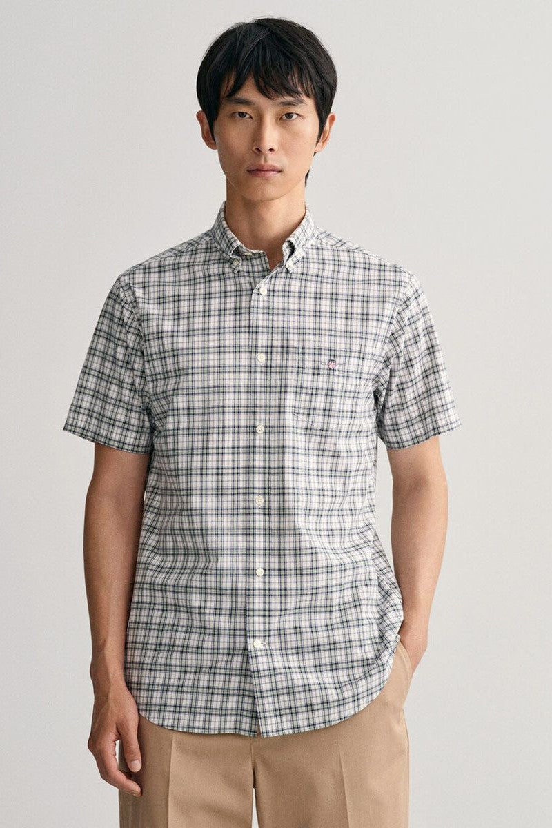 Gant Regular Fit Micro Check Short Sleeve Shirt 312