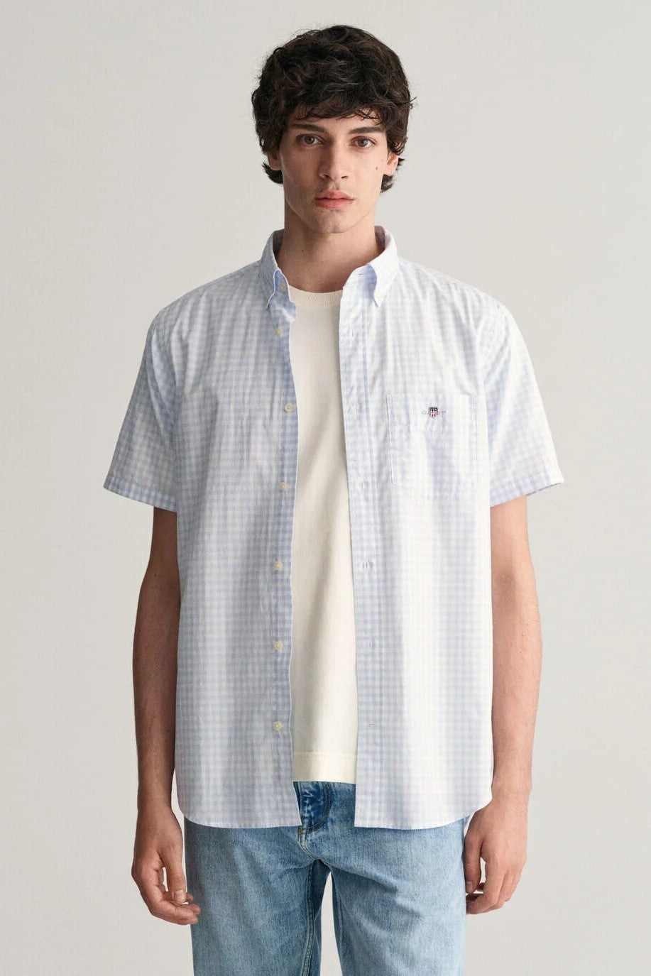 Gant Regular Fit Gingham Short Sleeve Shirt 455